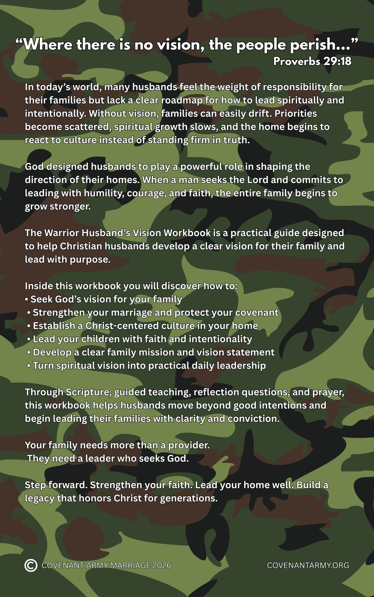 Warrior Husband's Vision Workbook (PDF Download) – Back Cover