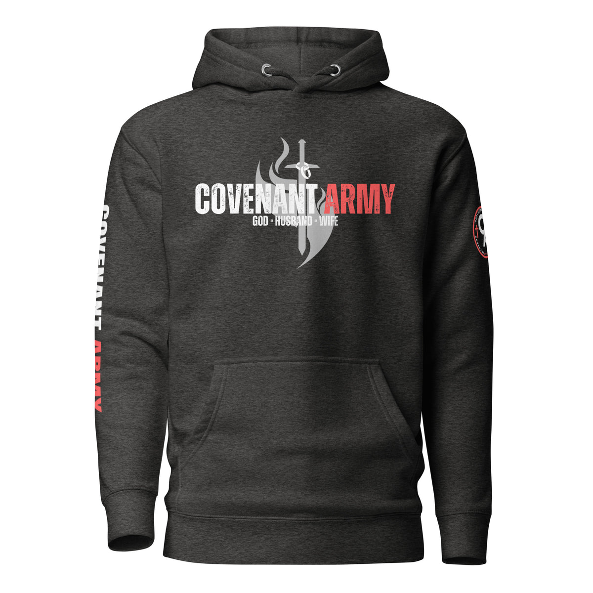 Covenant Army Marriage Hoodie – Charcoal Heather Front