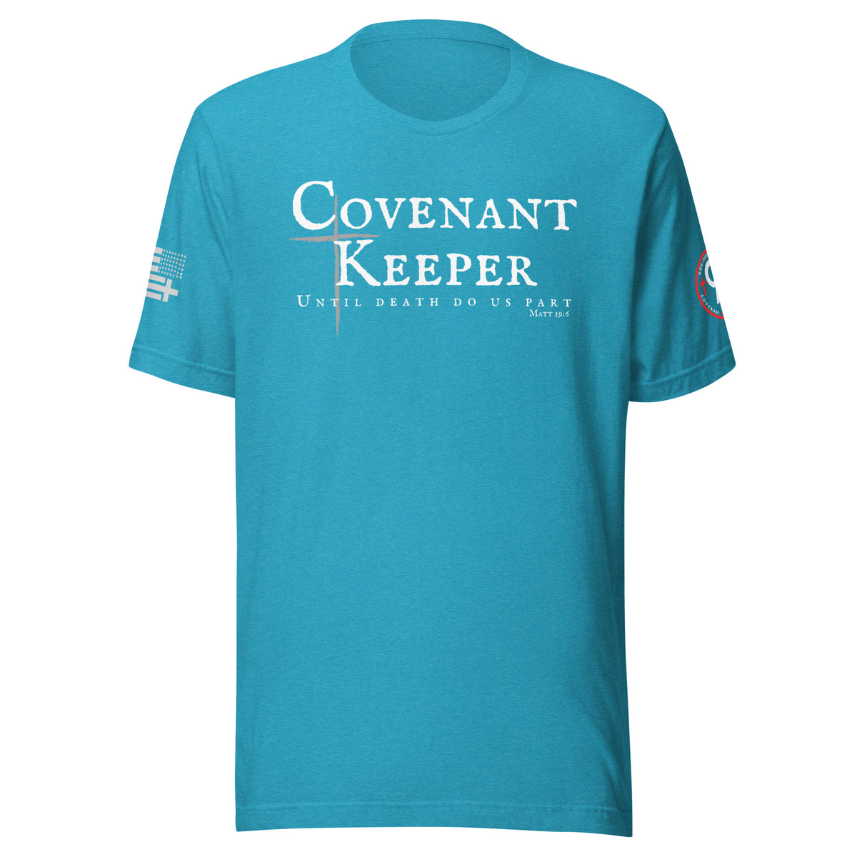 Covenant Keepers Tee – Heather Aqua Front