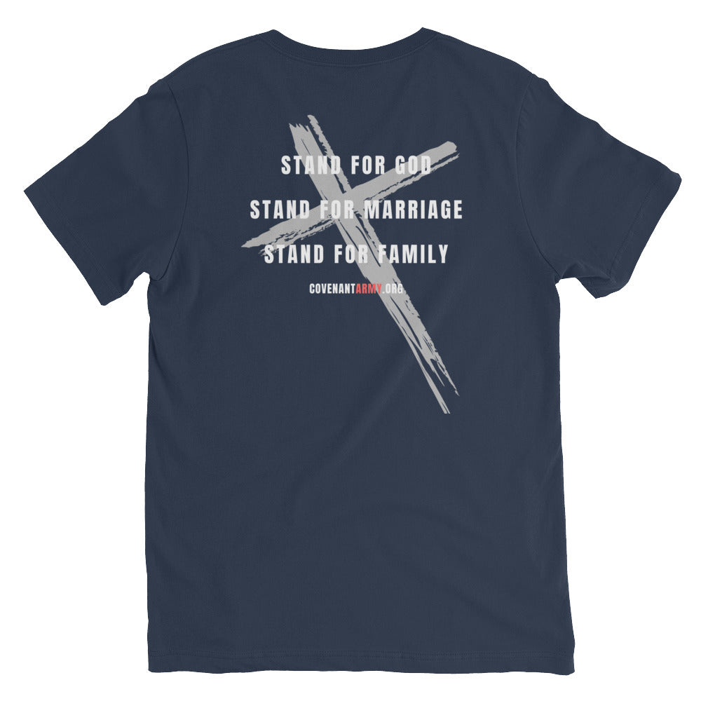 Warrior Husband V-Neck – Navy Back