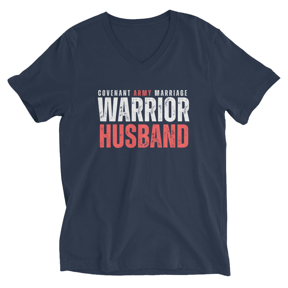 Warrior Husband V-Neck – Navy Front