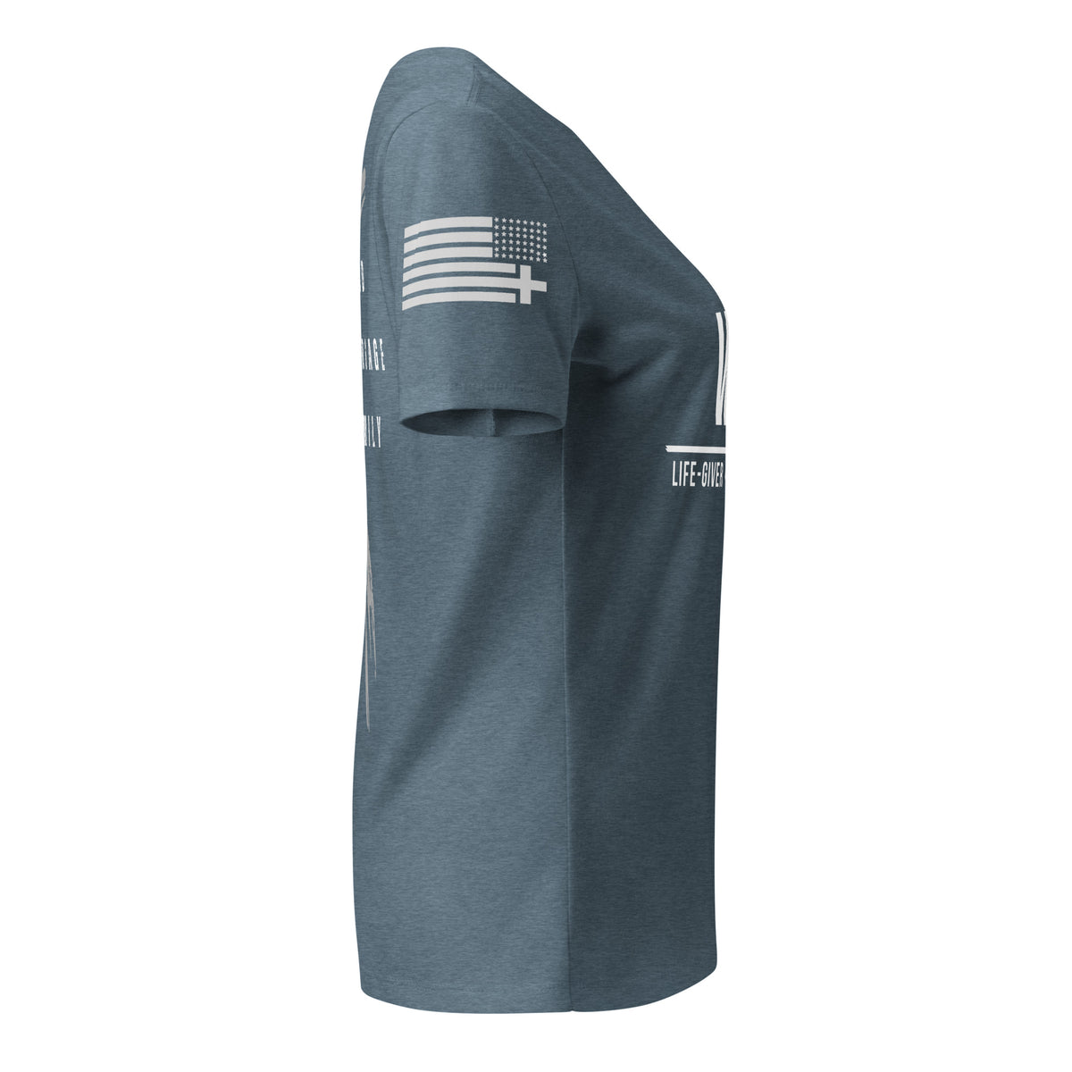 Covenant Army Marriage Wife Tee – Heather Slate Right