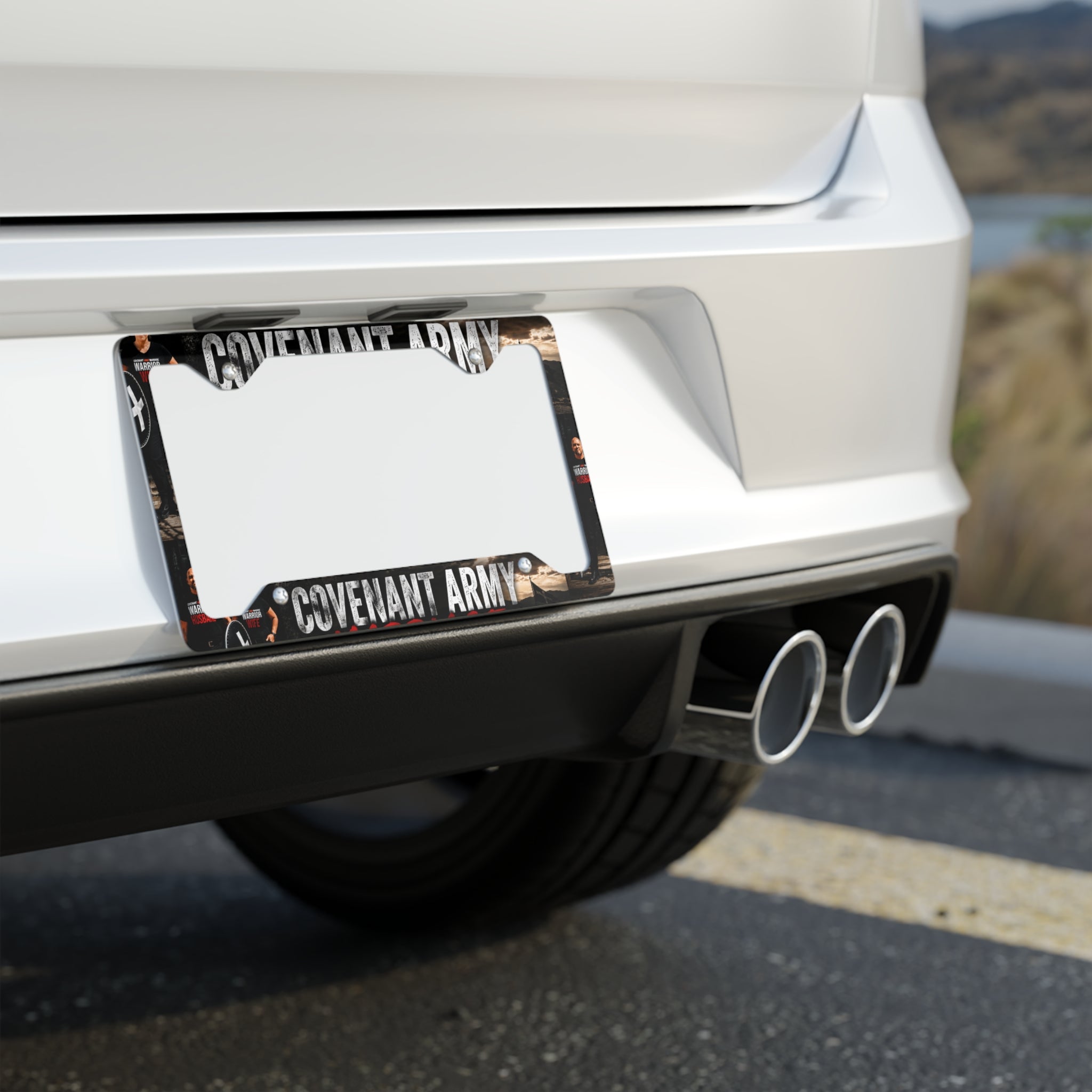 Covenant Army Marriage Metal License Plate Frame — Car Tag Holder