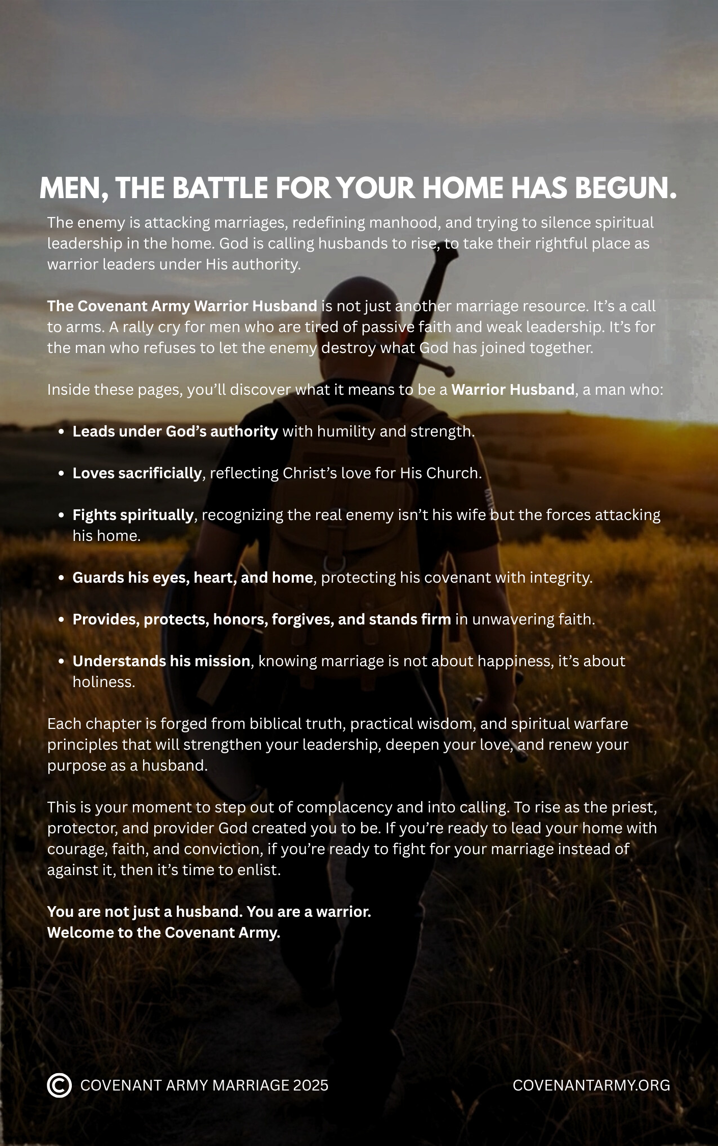 Covenant Army Warrior Husband: Preparing Husbands For The Battlefield (PDF Download)