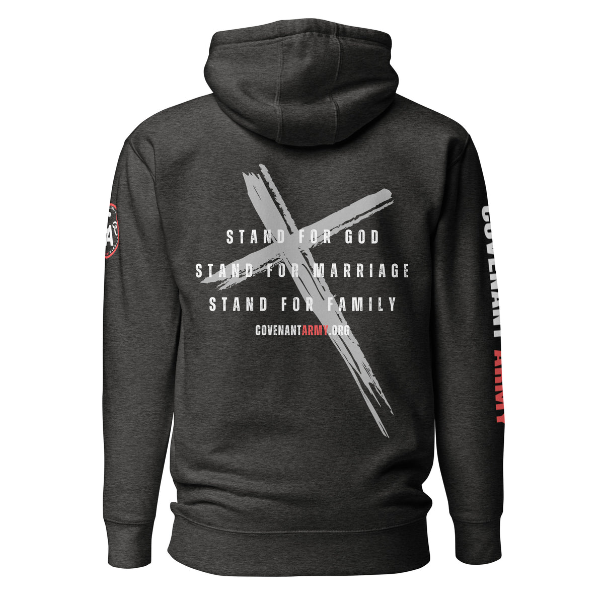 Covenant Army Marriage Hoodie – Charcoal Heather Back