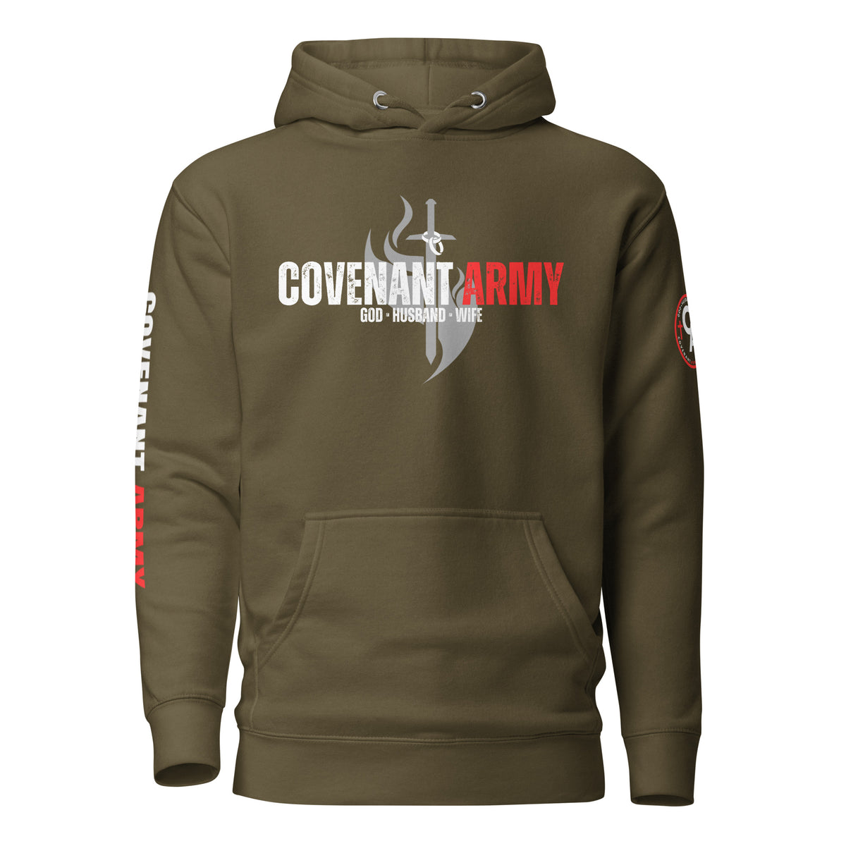 Covenant Army Marriage Hoodie – Military Green Front