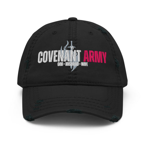 Covenant Army Marriage Distressed Hat (Pink) – Black Front