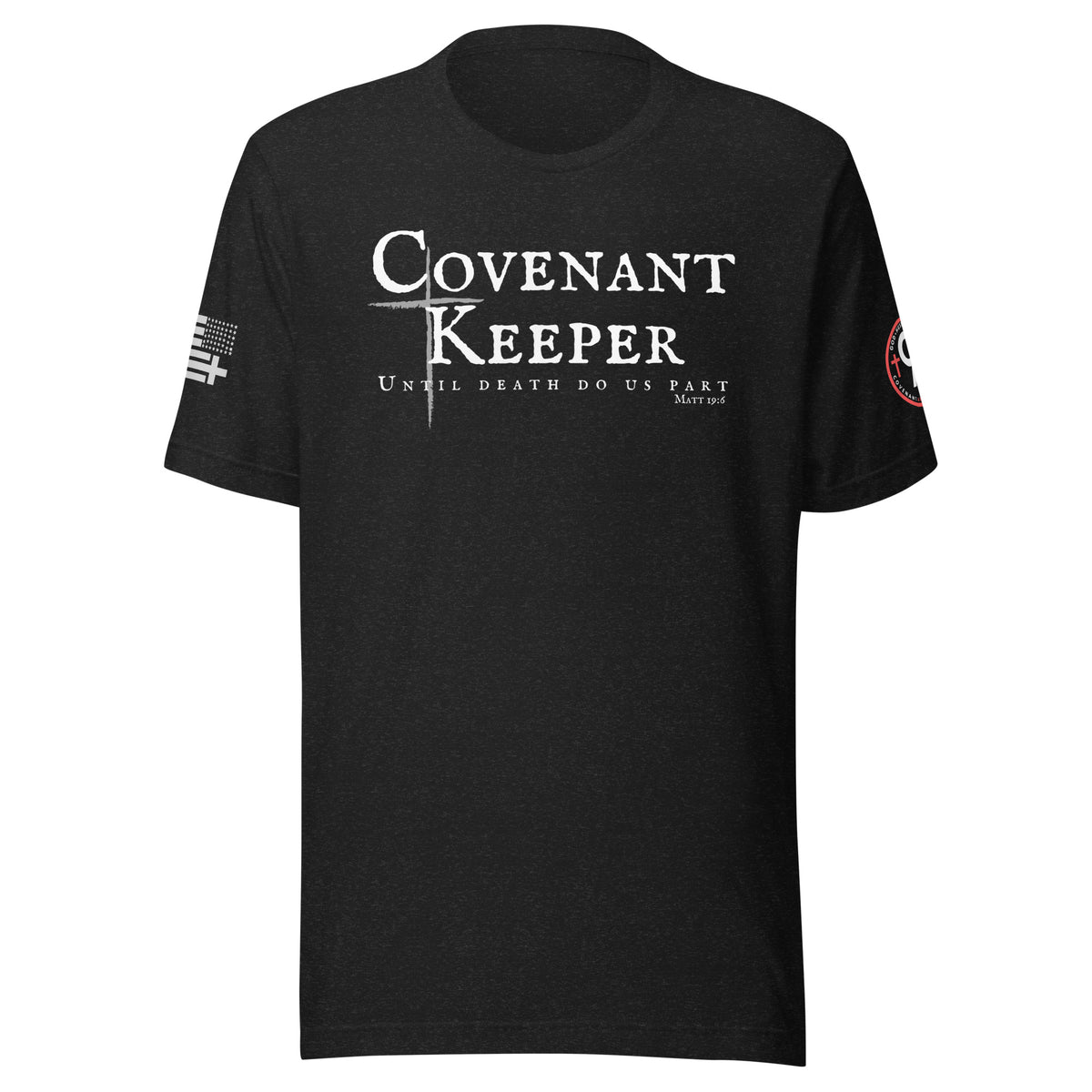 Covenant Keepers Tee – Black Heather Front