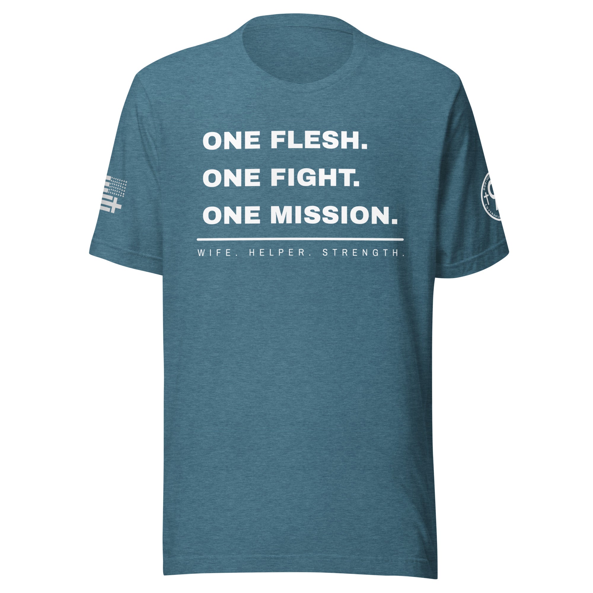 Warrior Wife - One Flesh. One Fight. One Mission. – Heather Deep Teal Front