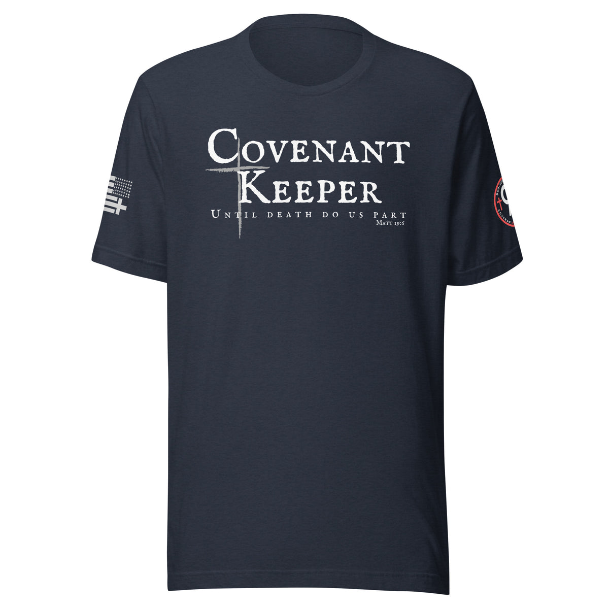 Covenant Keepers Tee – Heather Navy Front
