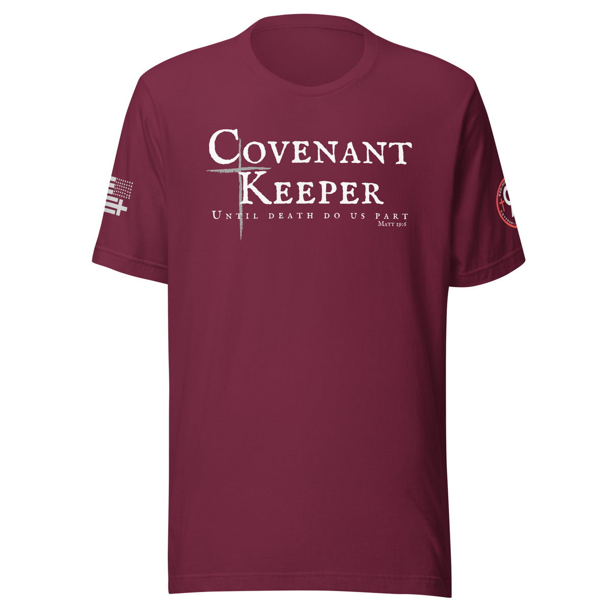 Covenant Keepers Tee – Maroon Front