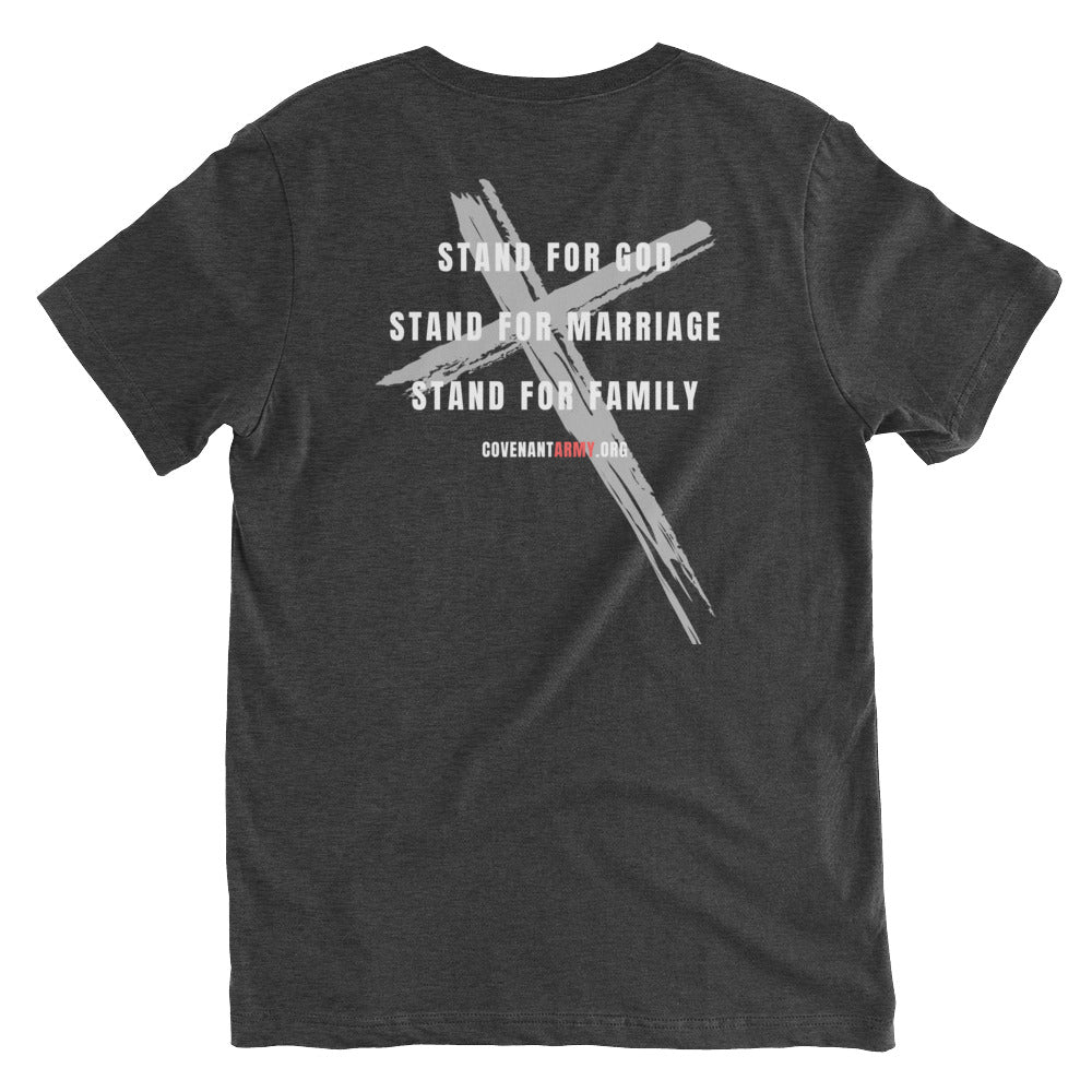 Warrior Husband V-Neck – Dark Grey Heather Back