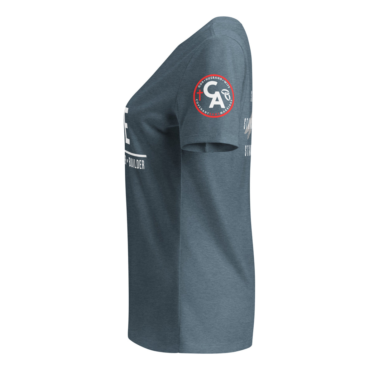 Covenant Army Marriage Wife Tee – Heather Slate Left